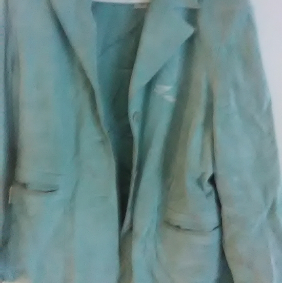 Aqua blue Liz Claiborne suede Blazer - Picture 2 of 2